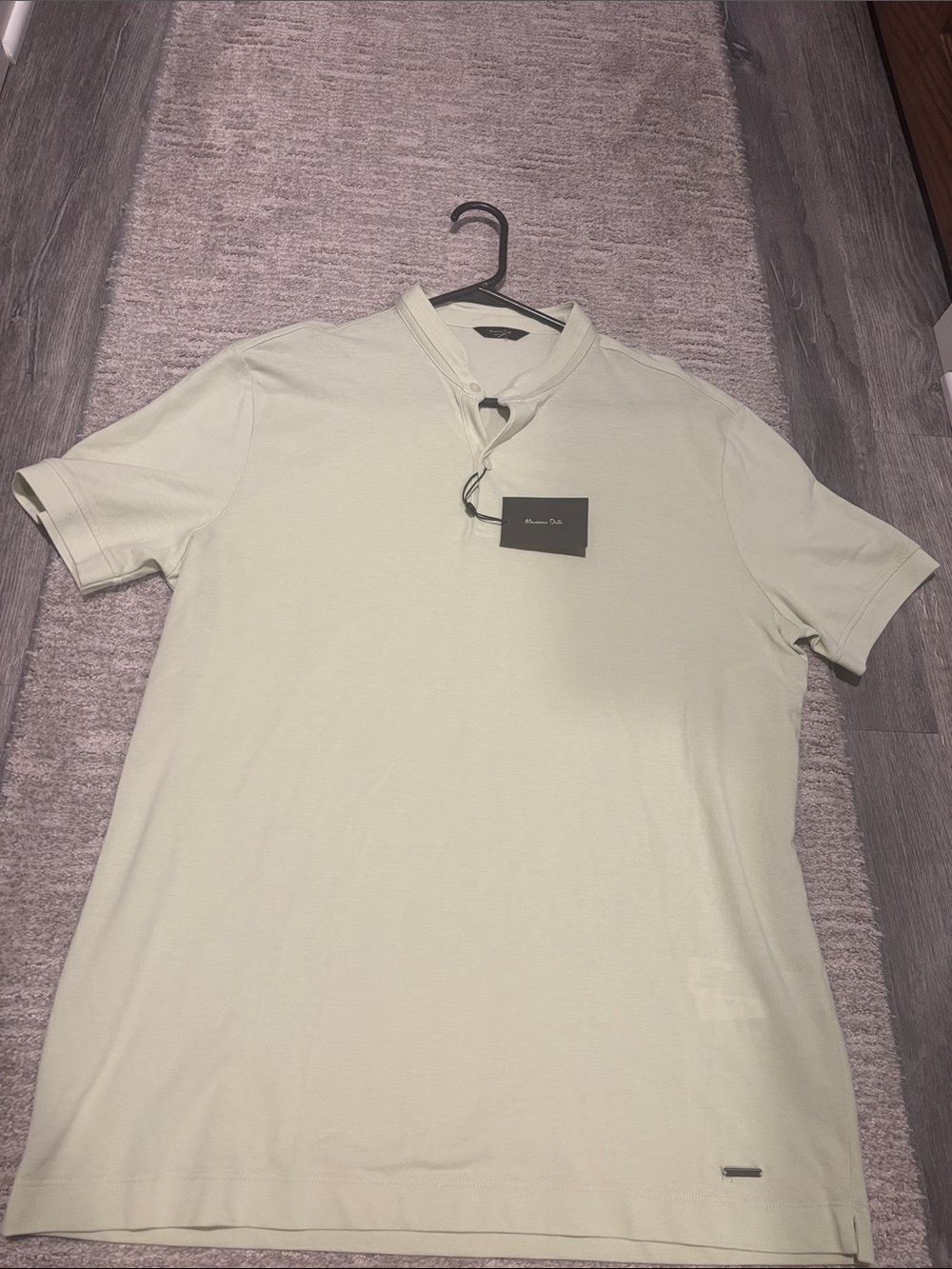 Massimo Dutti Slim Fit Light Green Men’s Polo Shirt Size L